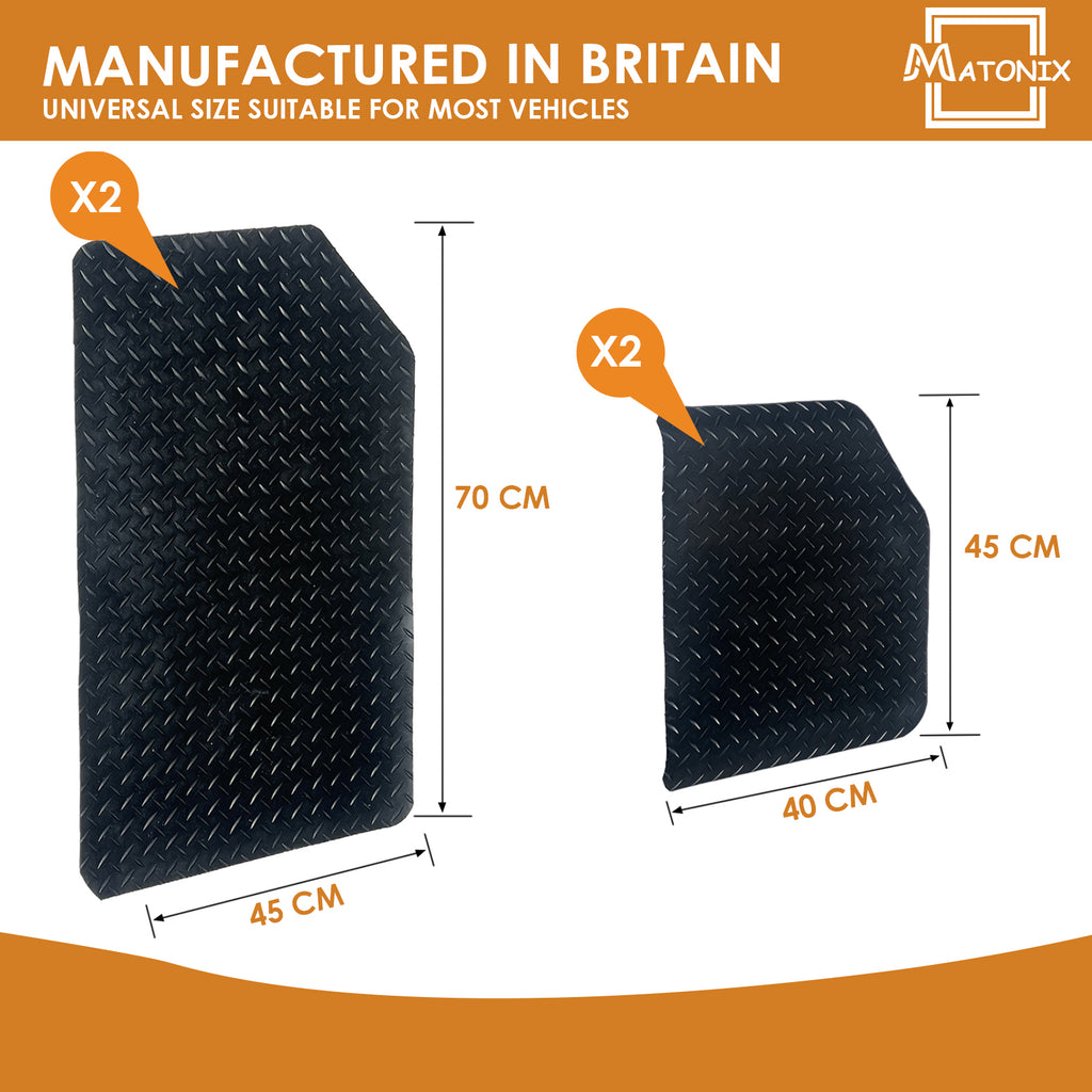 4PCS Universal Car Mats - 3mm Heavy Duty and Anti Slip - For Most Cars & Vans