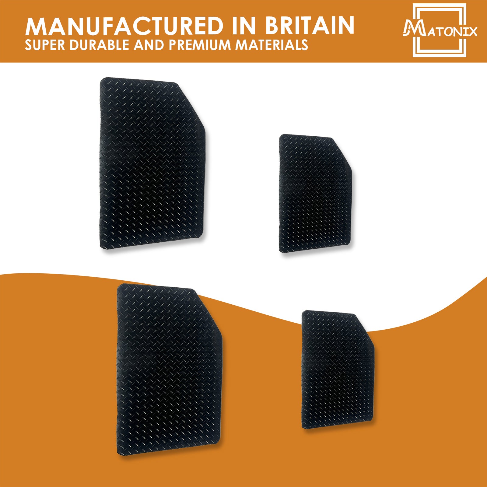 4PCS Universal Car Mats - 3mm Heavy Duty and Anti Slip - For Most Cars & Vans