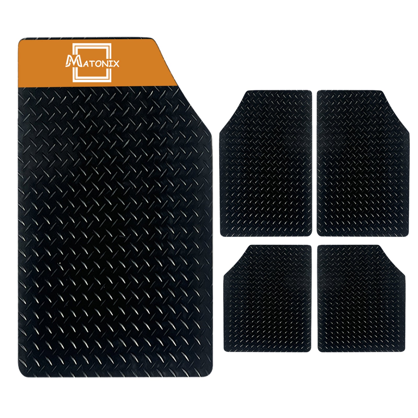 4PCS Universal Car Mats - 3mm Heavy Duty and Anti Slip - For Most Cars & Vans